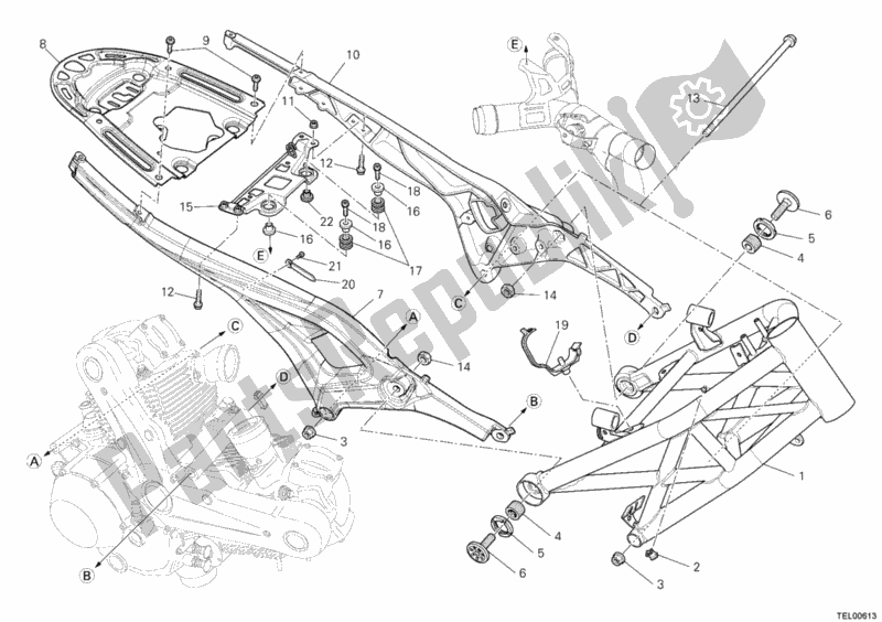 Tutte le parti per il Telaio del Ducati Monster 796 ABS 2011